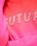 Pull Col Rond Dip Dye À Broderies En Perles "Future"