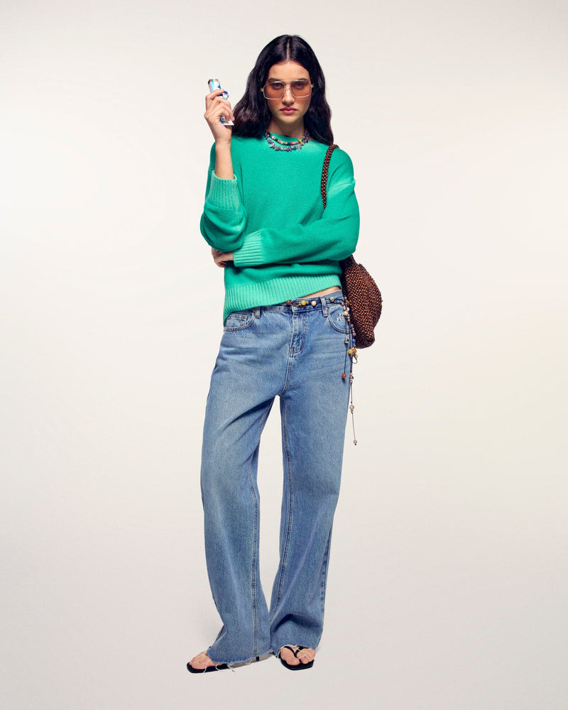 Pull Col Rond Effet Spray
