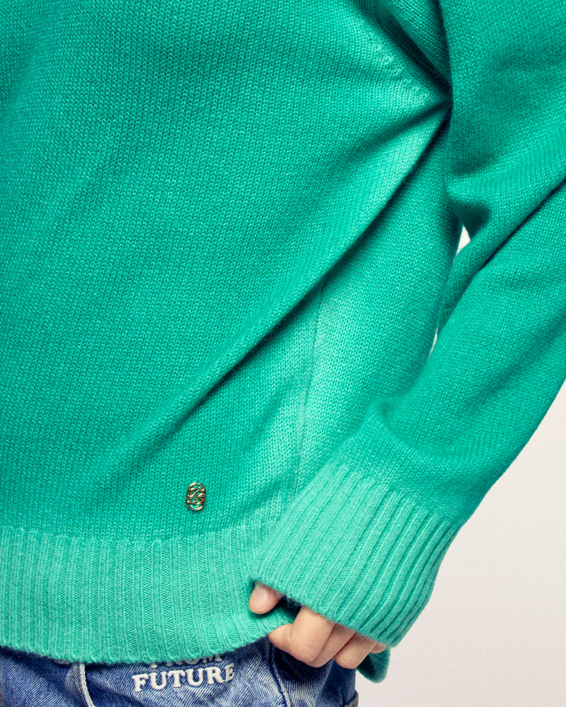 Pull Col Rond Effet Spray