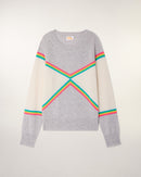 Pull Col Rond Bandes Multicolores