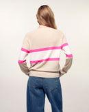 Pull Col Rond Rayures Tricolores