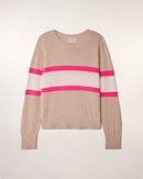 Pull Col Rond Rayures Tricolores