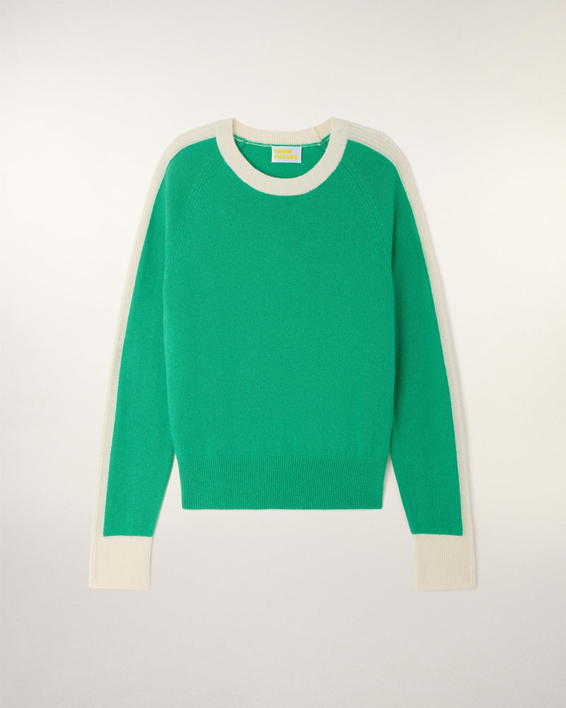 Pull Col Rond À Bandes Torsadées