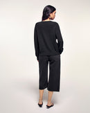 Pull Col Rond Boutons Dorés Ff