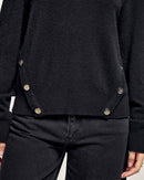 Pull Col Rond Boutons Dorés Ff