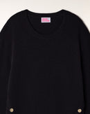 Pull Col Rond Boutons Dorés Ff