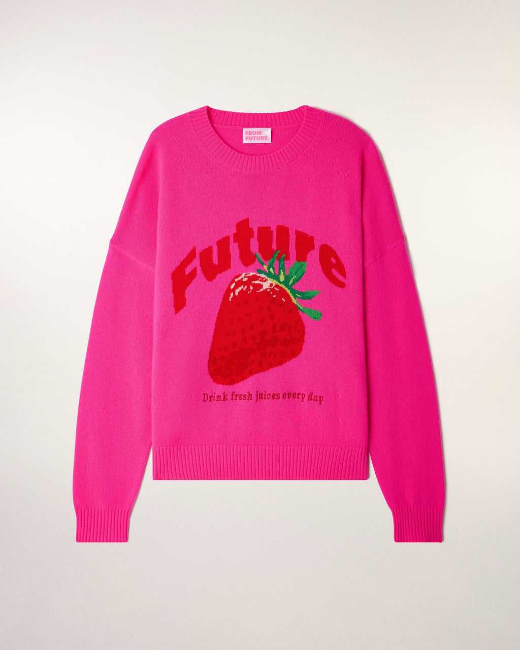 Pull Col Rond Motif Future Intarsia