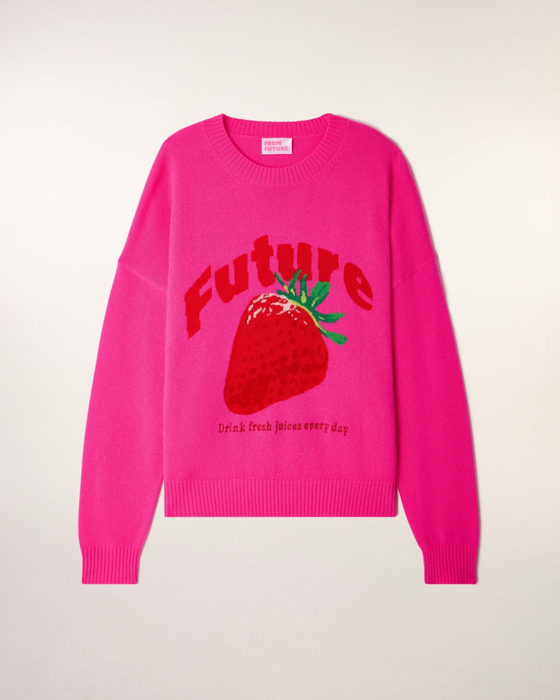 Pull Col Rond Motif Future Intarsia