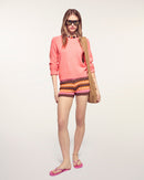 Pull Col Rond Boutons Cœur