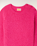 Pull Col Rond Boutons Cœur