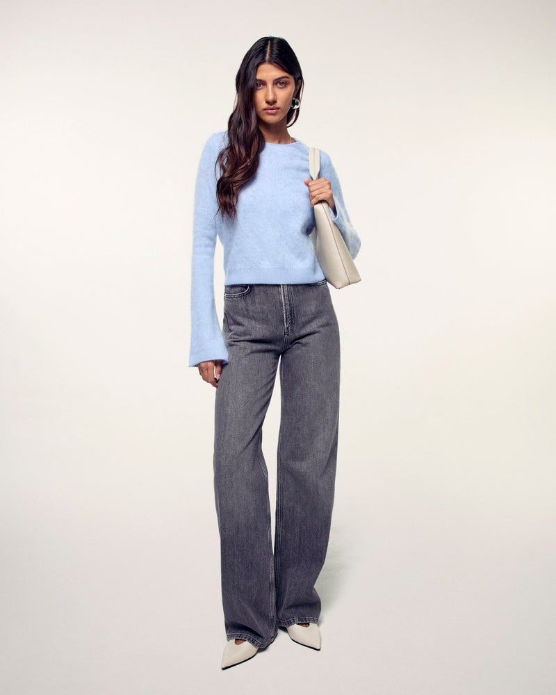 Cardigan Court Cachemire Brossé Fermeture Bijou