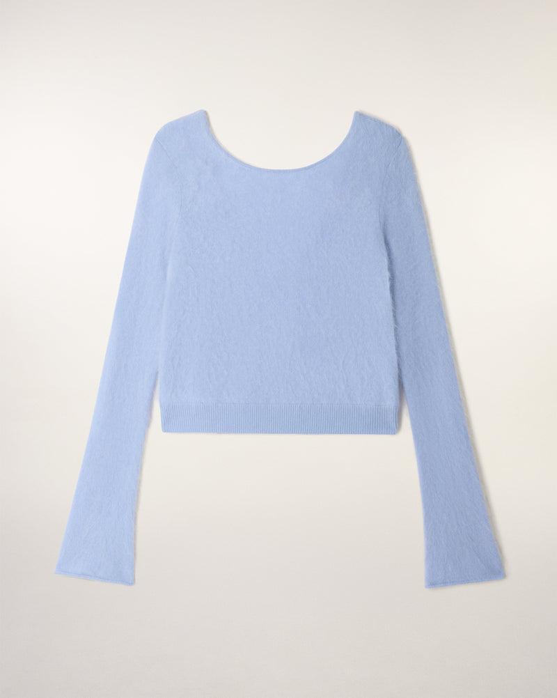 Cardigan Court Cachemire Brossé Fermeture Bijou
