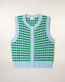 Pull Sans Manches Cardigan Bicolore