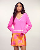 #label: Andrea mesure 1,80m et porte une taille S
