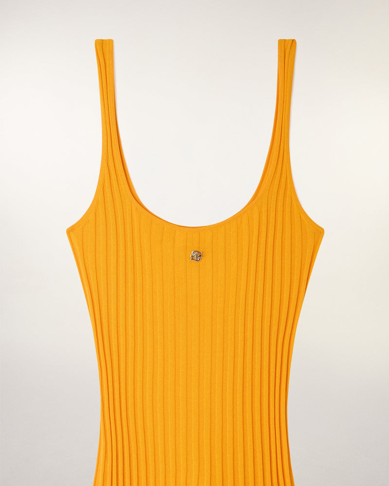 Robe Courte Bretelles Plaque Metallique "Ff"