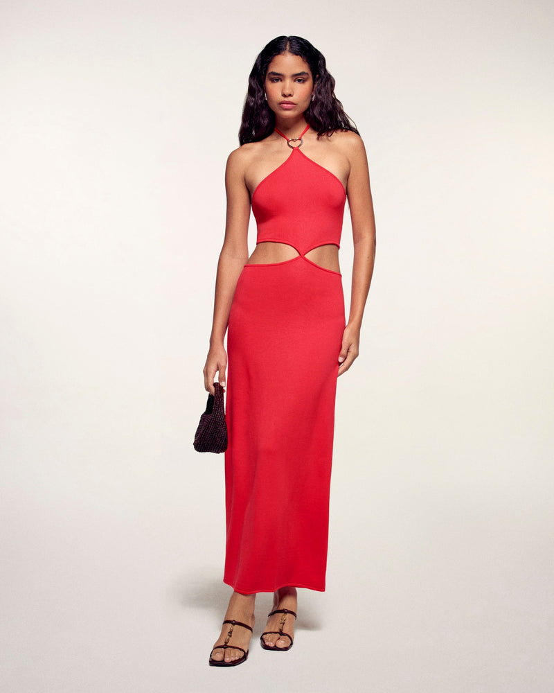 Robe Longue À Découpe Bijou Cœur