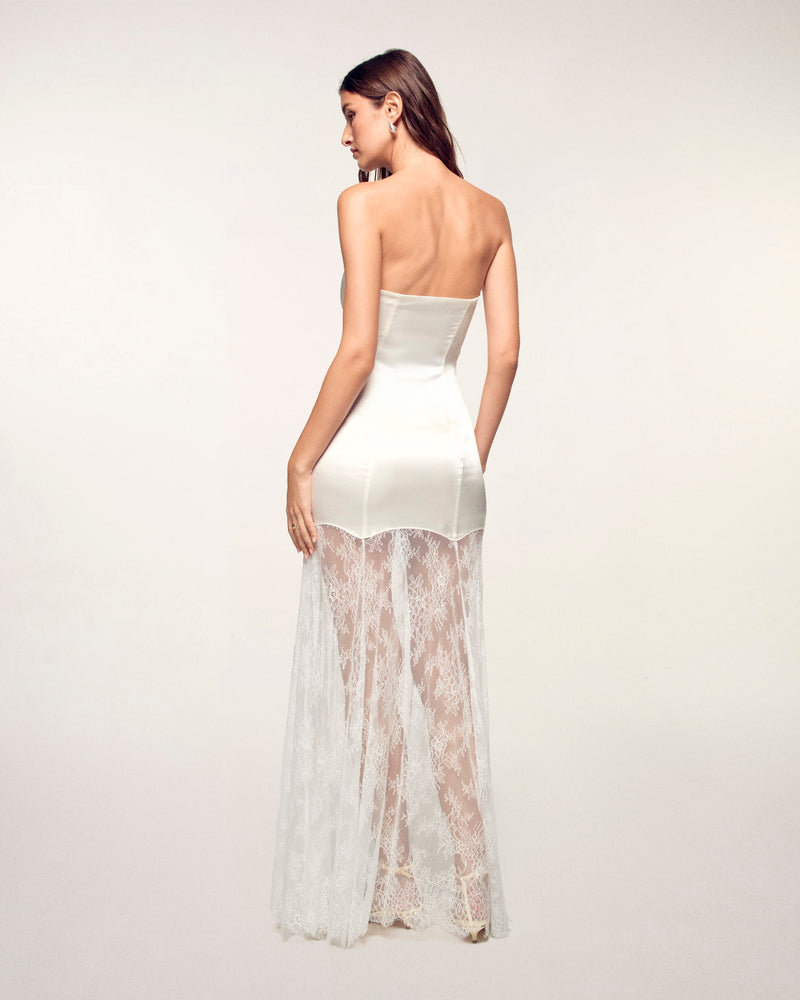 Robe Longue Bustier À Dentelle
