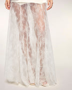 Long Strapless Lace Dress
