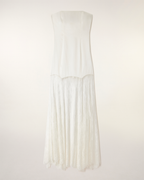 Long Strapless Lace Dress