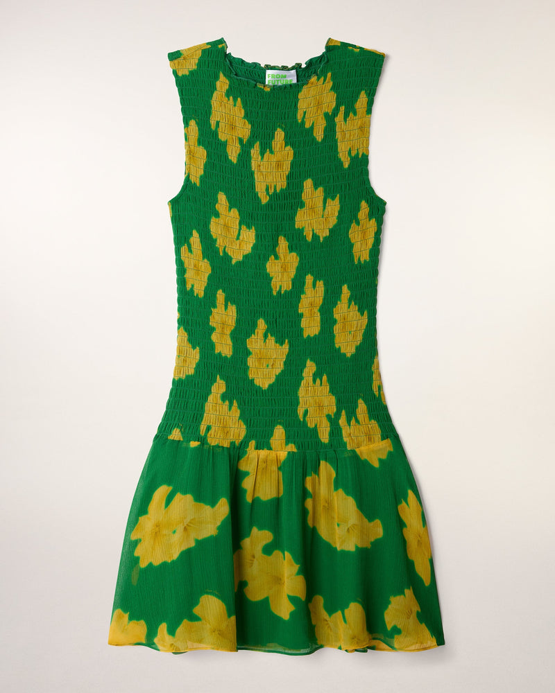 Robe Courte Smockée - Brazil Hibiscus