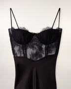 Robe Longue Bretelles Haut Dentelle