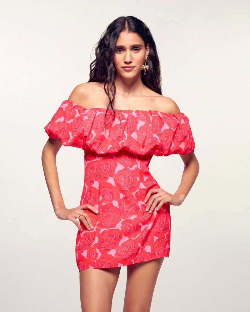 Robe Courte Col Bardot