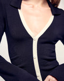 Robe Courte Manches Longues Patte Contrastée