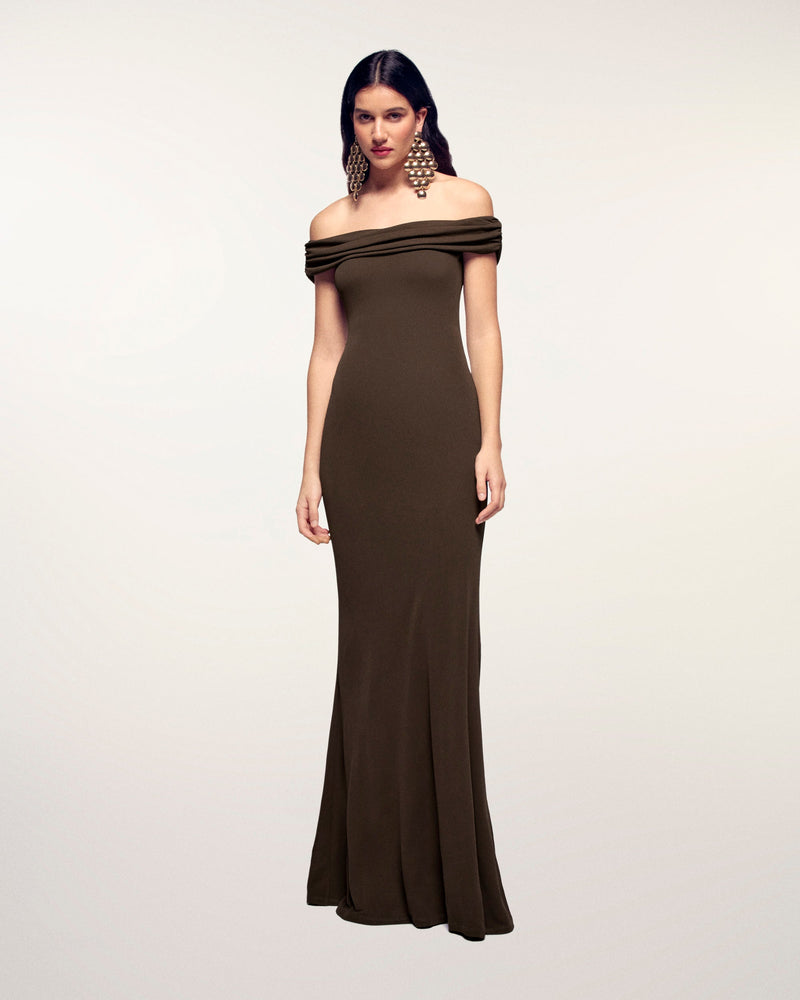 Robe Longue Bardot Drapé