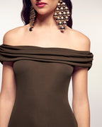 Robe Longue Bardot Drapé
