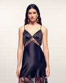 Robe Longue Bretelles À Découpes Dentelle