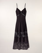 Robe Longue Bretelles À Découpes Dentelle