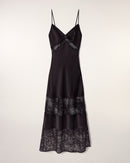 Robe Longue Bretelles À Découpes Dentelle