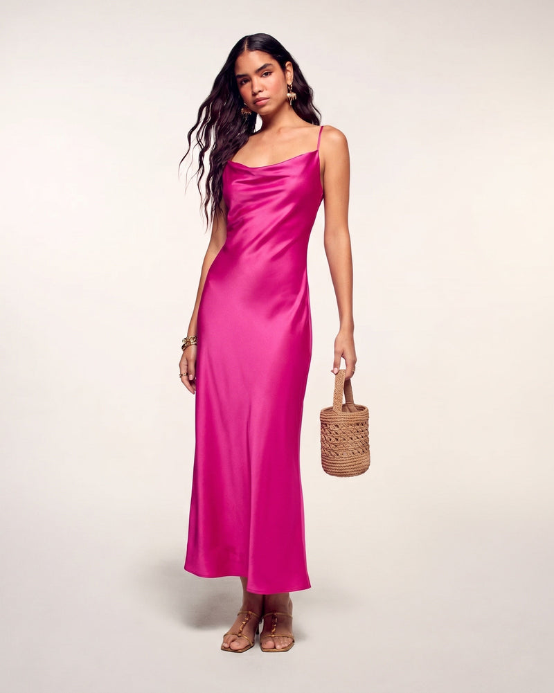 Robe Longue Bretelles Col Bénitier