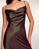 Robe Longue Bretelles Col Bénitier