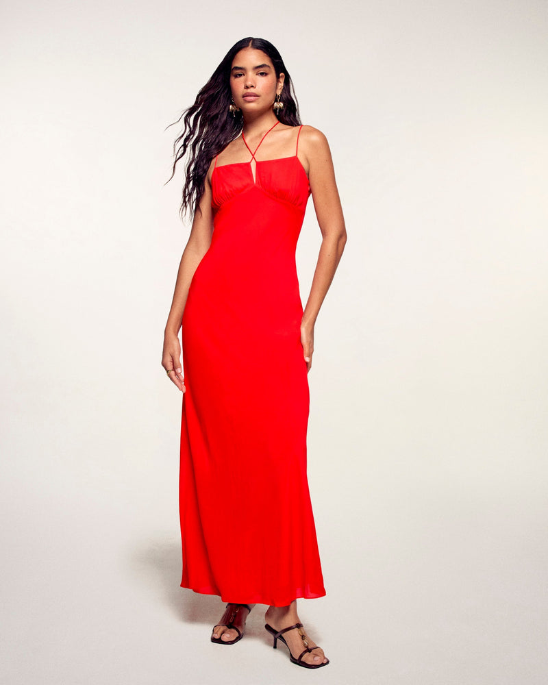 Robe Longue À Bretelles Liens Bijoux