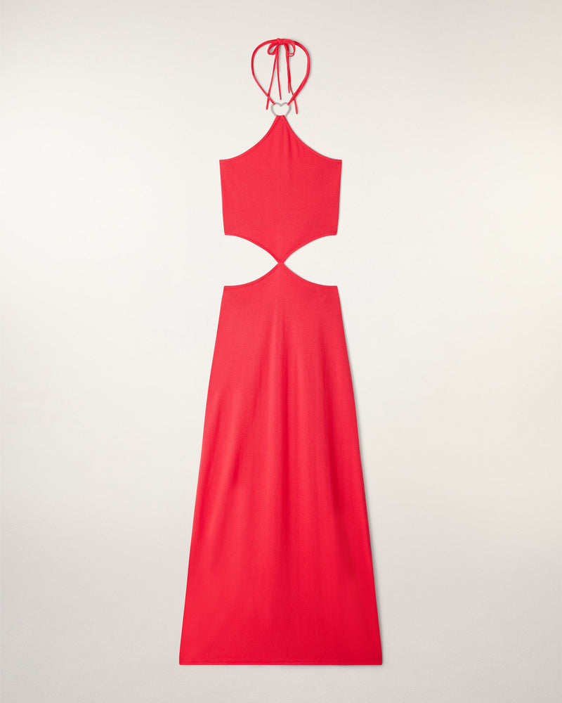 Robe Longue À Découpe Bijou Cœur