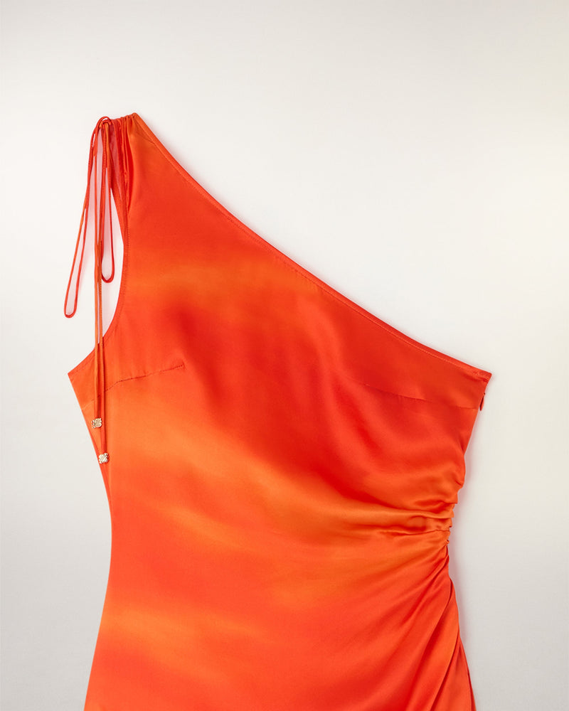 Robe Longue Asymétrique - Sunset Samba