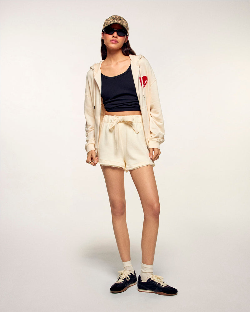 Sweatshirt Hoodie Coeur - Sable