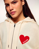 Sweatshirt Hoodie Coeur - Sable