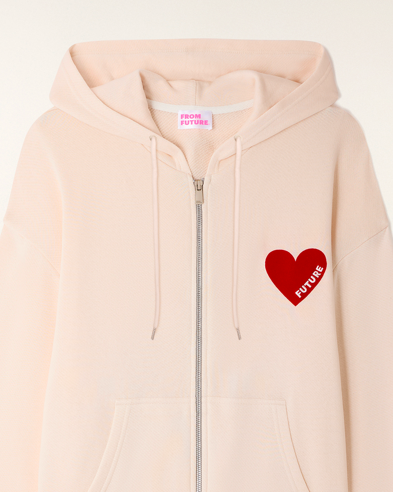 Sweatshirt Hoodie Coeur - Sable