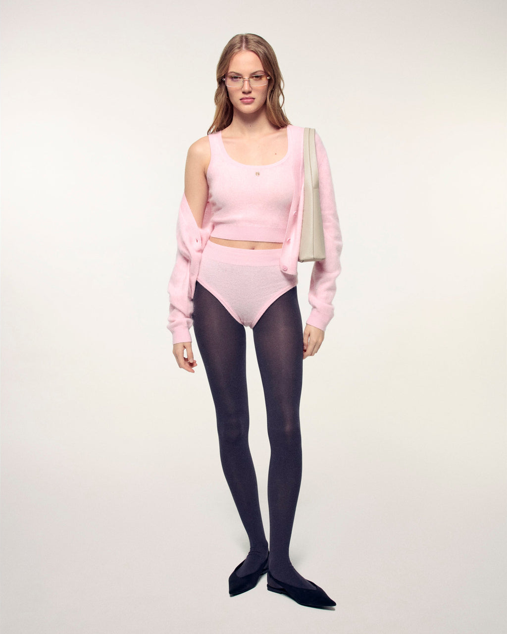 Brushed Cashmere Bralette Top - Cloudy Pink