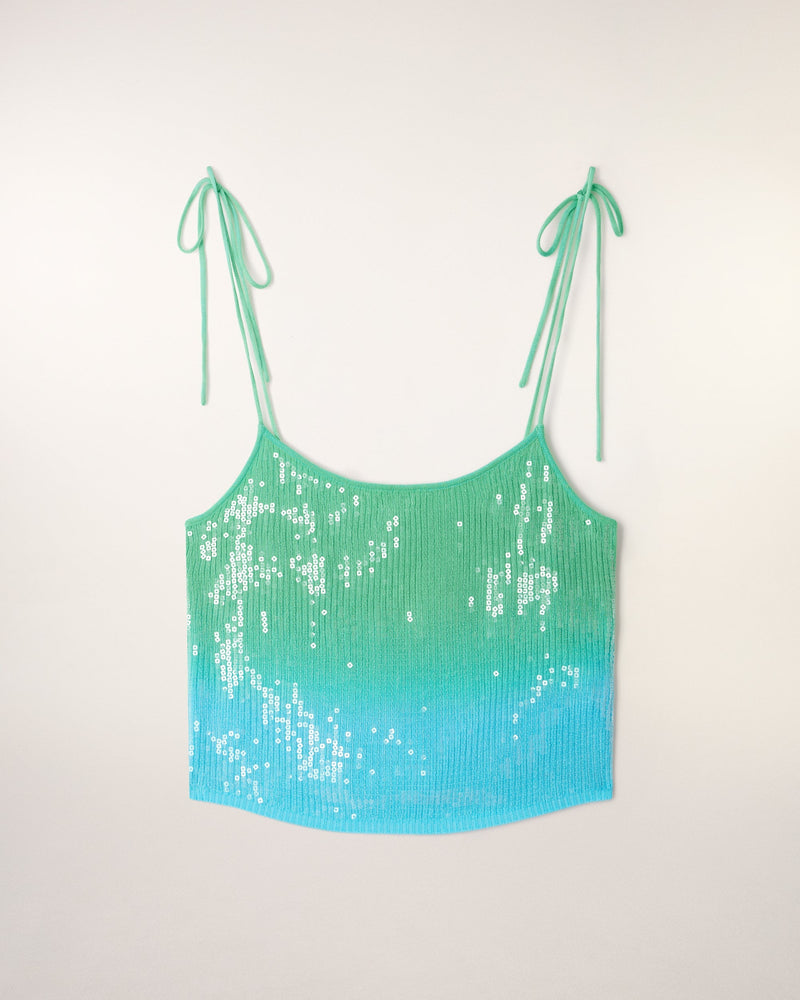 Top Bretelle Dip Dye À Sequins
