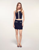 Top Sans Manches Boutons Strass