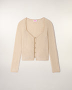 Brushed Cashmere Top Jewelry Buttons