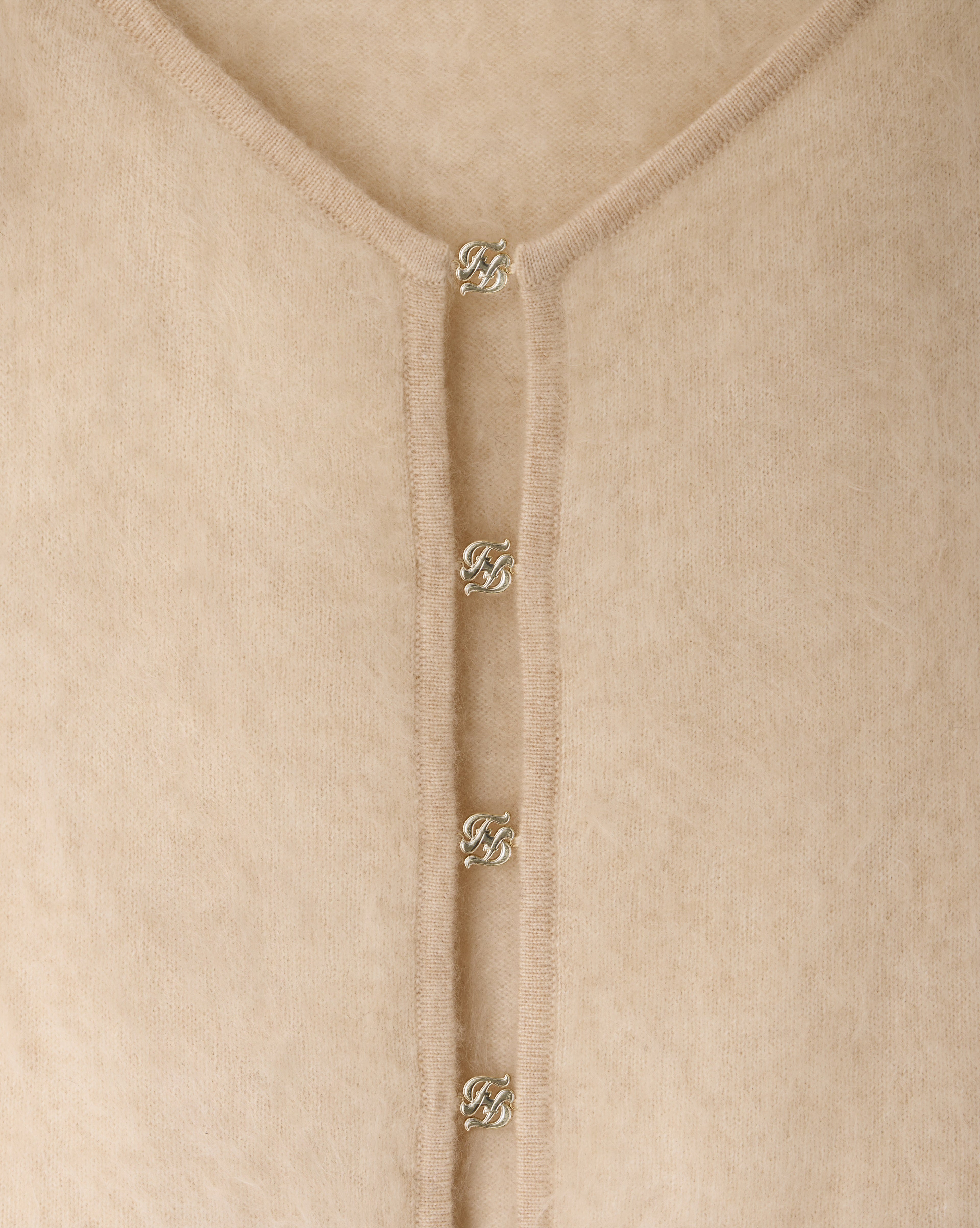 Brushed Cashmere Top Jewelry Buttons