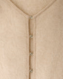 Top Cachemire Brossé Boutons Bijoux
