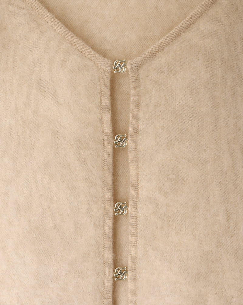 Top Cachemire Brossé Boutons Bijoux