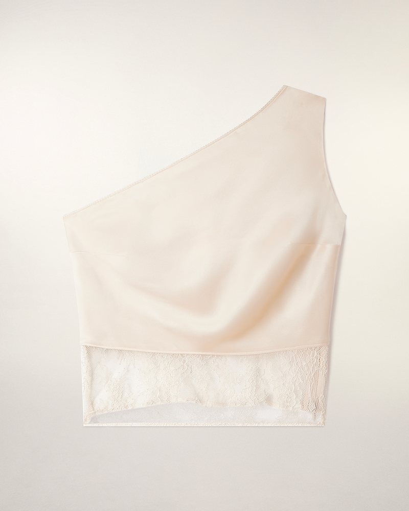 Top Asymétrique À Dentelle