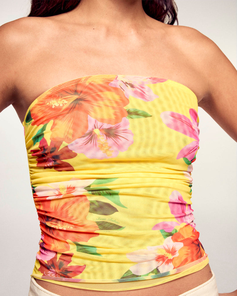 Top Bustier Imprimé Fleurs