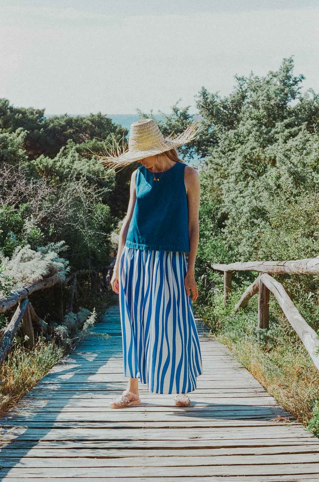 Cécile Blue Lines skirt